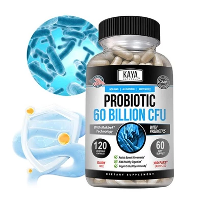 Digestive Enzymes Probiotics 60billion Cfu Gas Constipation Bloating Relief - Image 1 of 4