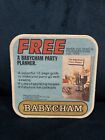 Vintage Babycham Free Party Planner Beer Mat Home Bar Man Cave Collector Cat#215