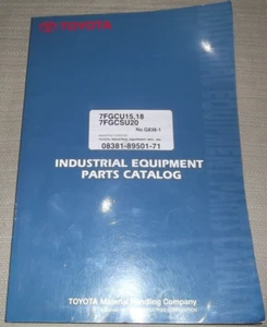 TOYOTA 7FGCU15 7FGCU18 7FGCSU20 FORKLIFT PARTS MANUAL BOOK CATALOG - Picture 1 of 4