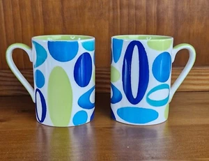 Whittard of Chelsea Ceramic Hand Painted Jazzy Mugs X2 - Picture 1 of 7