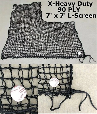 JONES-SPORTS.COM Replacement L-Screen Net 7' x 7' #60 90 PLY X Heavy Duty Pitcher L Screen