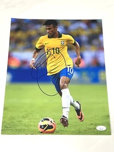 Neymar da Silva Santos Jr Hand Signed 11x14 Photo Brazil Olympics Gold JSA LOA - Picture 1 of 2