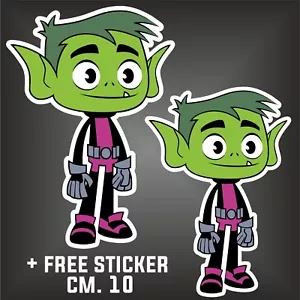 Form-Klebeaufkleber, Beast Boy Teen Titanen Go (+ 1 gratis 10 cm Sticker) - Bild 1 von 3