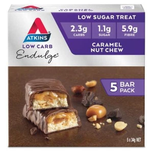 Atkins Endulge Caramel Nut Chew 170g 5 Pack - Picture 1 of 6