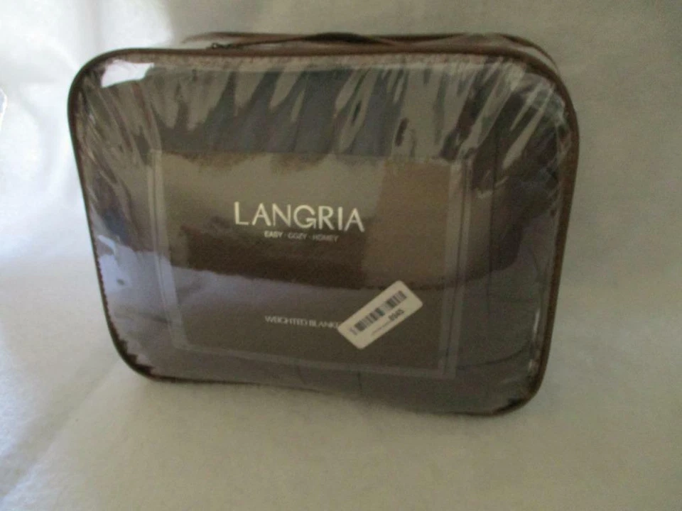 Manta con peso Langria 15 libras gris liso 48" x 72" nueva caja abierta artículo Foto 1 de 2