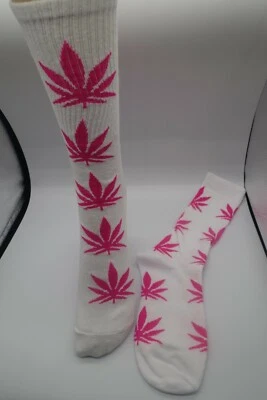 White Socks unisex multicolor pink leaf  - Image 1 of 4