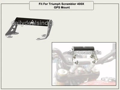Fit For Triumph Scrambler 400X GPS Mount, Black & Silver Foto 1 de 4