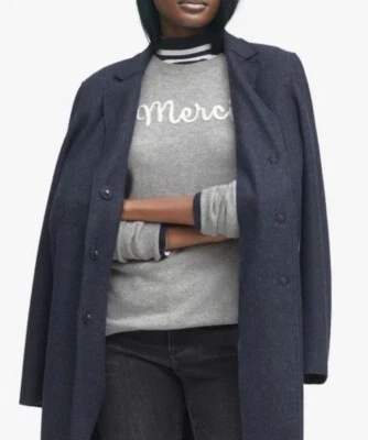 Banana Republic Mario Bellucci Wool Blend Melton Unlined Coat Navy Pockets XS - Image 1 of 4