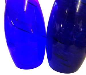 One Blown Glass Round Pendant Light Shade Cobalt Blue Swirl For Hanging Lamp Fix - Picture 1 of 10