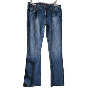 RocaWear Jeans Bootcut Rhinestone Embellished Pockets Denim Blue Size 11 - Picture 1 of 6