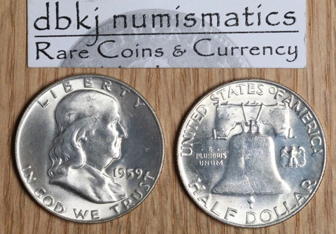 1959 P Franklin Half Dollar - 50¢ - BU - Brilliant Uncirculated Cover