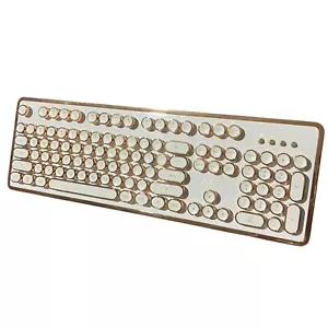 AZIO Retro Typewriter Rose Gold Mechanical Keyboard MK Retro 02 White Wired - Picture 1 of 18