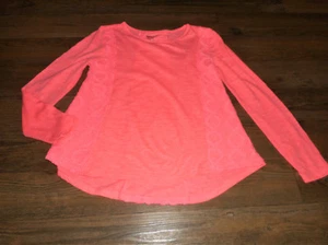 Arizona Jeans Mädchen M 10-12 Langarm Oberteil hoher niedriger Saum Farbe Pfirsich - Bild 1 von 3