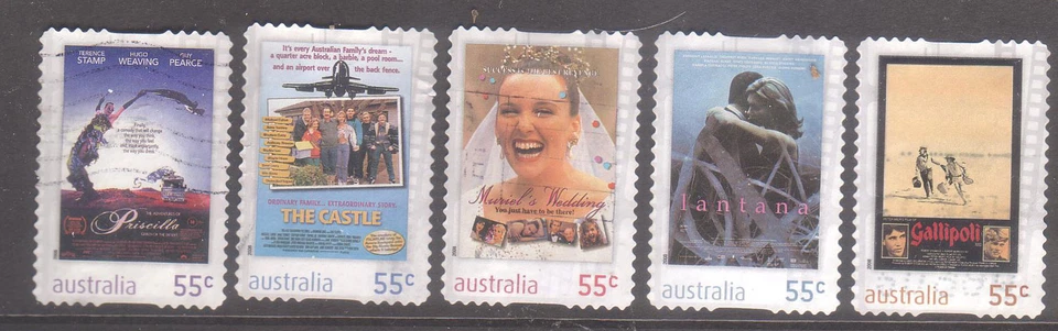 Australia 2008 Favourite Films  Used set 5 p & s stamps. - Image 1 of 1