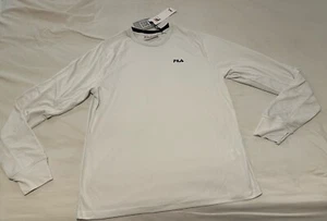 Fila langärmliges weißes sportliches T-Shirt mit Rundhalsausschnitt Herren Größe Small neu mit Etikett - Bild 1 von 10