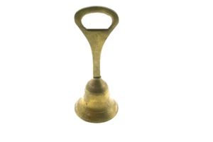 Vintage Brass Bottle Opener With BELL Nice Patina and Sound 4.5" Tall VG Cond. - Picture 1 of 3