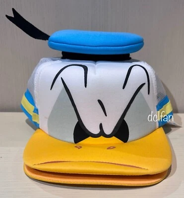 Gorra de béisbol para adultos de espuma de malla cara de pato Donald de los parques de Disney NUEVA Foto 1 de 2