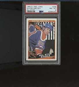 1984-85 O Pee Chee Wayne Gretzky Edmonton Oilers AS #208 ๐โพ๏ธ PSA Grado 8 - Foto 1 di 2