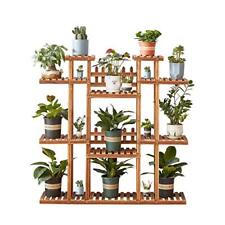Homchwell 9-Tier Wooden Plant Stand for Indoor & OutdoorTiered Plant Ladder 4...