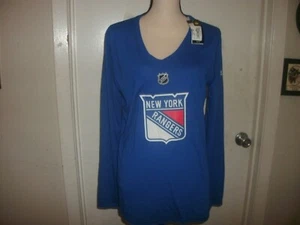 New York Rangers Womens Adidas Royal Blue Long Sleeve T Shirt size M (B43) - Picture 1 of 5