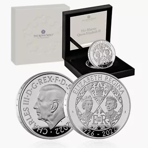 2022 Her Majesty Queen Elizabeth II Memorial £5 Silver Proof Coin in Box COA - Picture 1 of 2