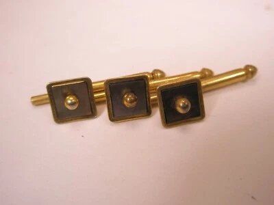 1/4" Gray Square Mother of Pearl Vintage SWANK Formal Tuxedo Shirt Stud set c344 - Image 1 of 4