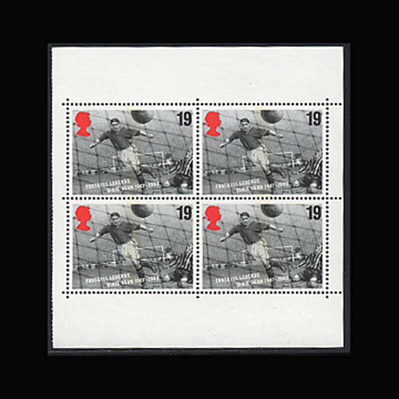 Great Britain,  Sc #1663a, MNH, 1996, Pane of four, Soccer, Dixie Dean, AAI-F - Image 1 of 1
