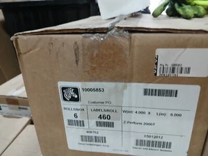 Genuine Zebra LABELS - 1 X Carton Containing 6 ROLLS OF 460 LABELS. W4" x L6" - Picture 1 of 1