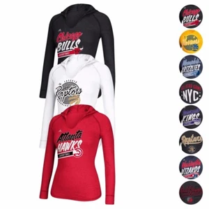 NBA Adidas Heather Capucha Manga Larga Camiseta Colección Para Mujer - Imagen 1 de 21