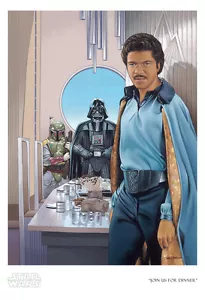 Star Wars Empire colpisce ancora Lando Calrissian Fett Vader arte giclée su carta - Foto 1 di 1