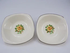TWO Vintage Paden City Pottery H-49 Bowls Cereal Soup Salad Dessert S.Square 5" - Picture 1 of 6