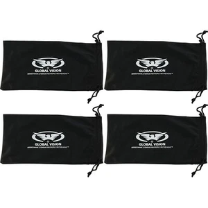 4 BLACK Microfiber Draw String Pouch Bag Case for Sunglasses or Eyeglasses - Picture 1 of 4