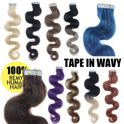 Seamless   Tape In Curly & Wavy  100% Remy Human Hair Extensions 3g/s - image 1 of 4