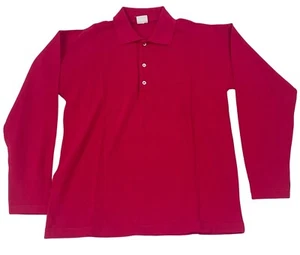 Vintage 012 Benetton Youth Boy's Pink Long Sleeve Polo Shirt Sz XL - Picture 1 of 6