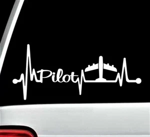 Airplane Pilot Heartbeat Lifeline Decal Sticker BG 549 Love To Fly - Picture 1 of 1