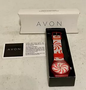 Orologio Avon 2012 HOLIDAY PEPPERMINT CANDY M&M nuovo mai usato fondello acciaio inox - Foto 1 di 5
