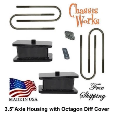 1997-2004 Dodge Dakota Durango 3.5" W Axle 2WD, Rear 3" Drop Lowering Blocks Kit - Image 1 of 3