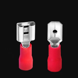 Insulated Spade Electrical Crimp Connector Terminals 2.8/4.8/6.3MM Red - Picture 1 of 1