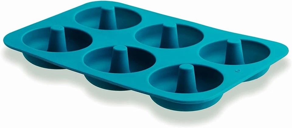 Donutbackform 6´er Silikon türkis flexibel antihaft Muffin Minikuchen 6 x 70 ml - Bild 1 von 1