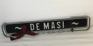 Vintage Family House Sign Aluminum , Fence Or Front Door “ DE MASI” 19” X 3.5” - Picture 1 of 6