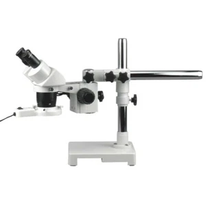 AmScope 5X-10X-15X-30X Stereo Microscope on Single-Arm Boom  with Ring Light - Picture 1 of 8