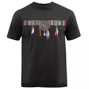 Traumfänger Federn Stamm Indianer Indianer Grafik T-Shirt - Bild 1 von 17