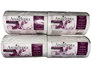 LOT OF 4 Rolls Vintage Anaglypta Ashton RD 690 Embossed Premium Border 7" x 5 Yd - Picture 1 of 8