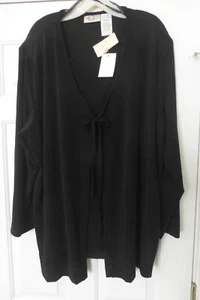 KATHIE LEE TOP DONNA DUEFER MANICA LUNGA MAGLIA ELASTICIZZATA NUOVO CON ETICHETTA NERO 22-24 - Foto 1 di 4