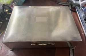 GOOD MID CENTURY 'ARISTOCRAT' SILVER PLATE CIGARETTE BOX WITH CEDAR LINING - Picture 1 of 10