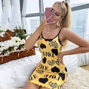 Women Satin Silk Nightdress Sexy Cami Dress Lingerie Nightwear Sleepwear Nightie - Picture 1 of 124