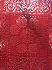 Vintage Beautiful Red Table coth 4.6 wide 8 ft long Beautiful Patterns