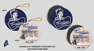 THOROFARE MARKETS Ornament / Magnets - Vintage Defunct Retail Supermarket Logo - Picture 1 of 1