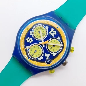 1995 Ultra Raro Hecho en Suiza Reloj Cronógrafo de Cuarzo para Hombres y Mujeres Años 90 - Imagen 1 de 12
