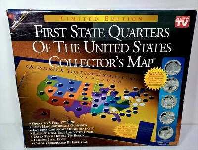 FIRST STATE QUARTERS OF THE UNITED STATES COLLECTORS MAP 99-08 W/ Certificate - Image 1 of 4